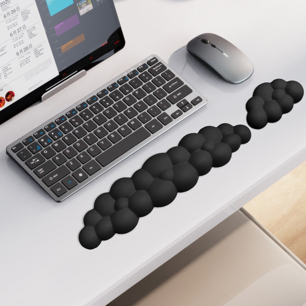 레디박스 구름 실리콘 마우스패드 키보드 메모리폼 손바닥받침 손목패드, 1세트, 블랙 12,900원