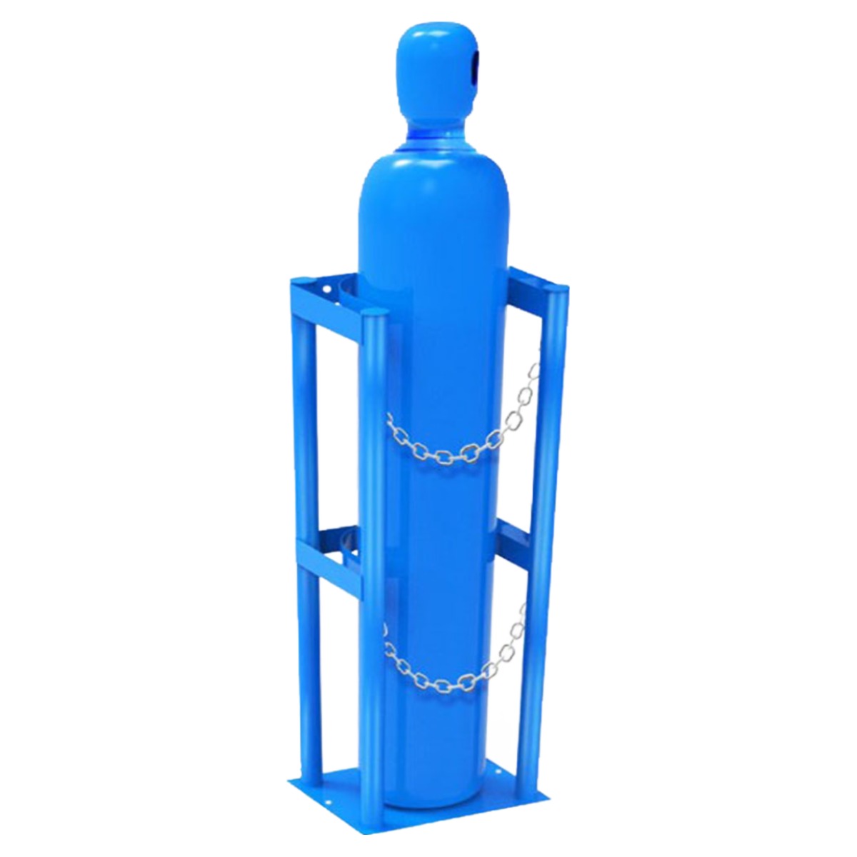 가스통 거치대 산소통 보관함 이동식 고압용기 거치대 1구 2구, 1개, 블루 81,000원
