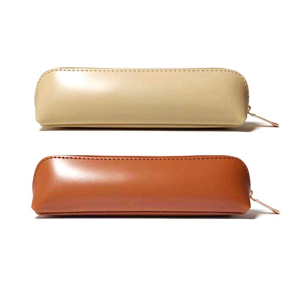 리리월드 가죽 펜 케이스 파우치 필통, 2개, 브라운+베이지 8,200원