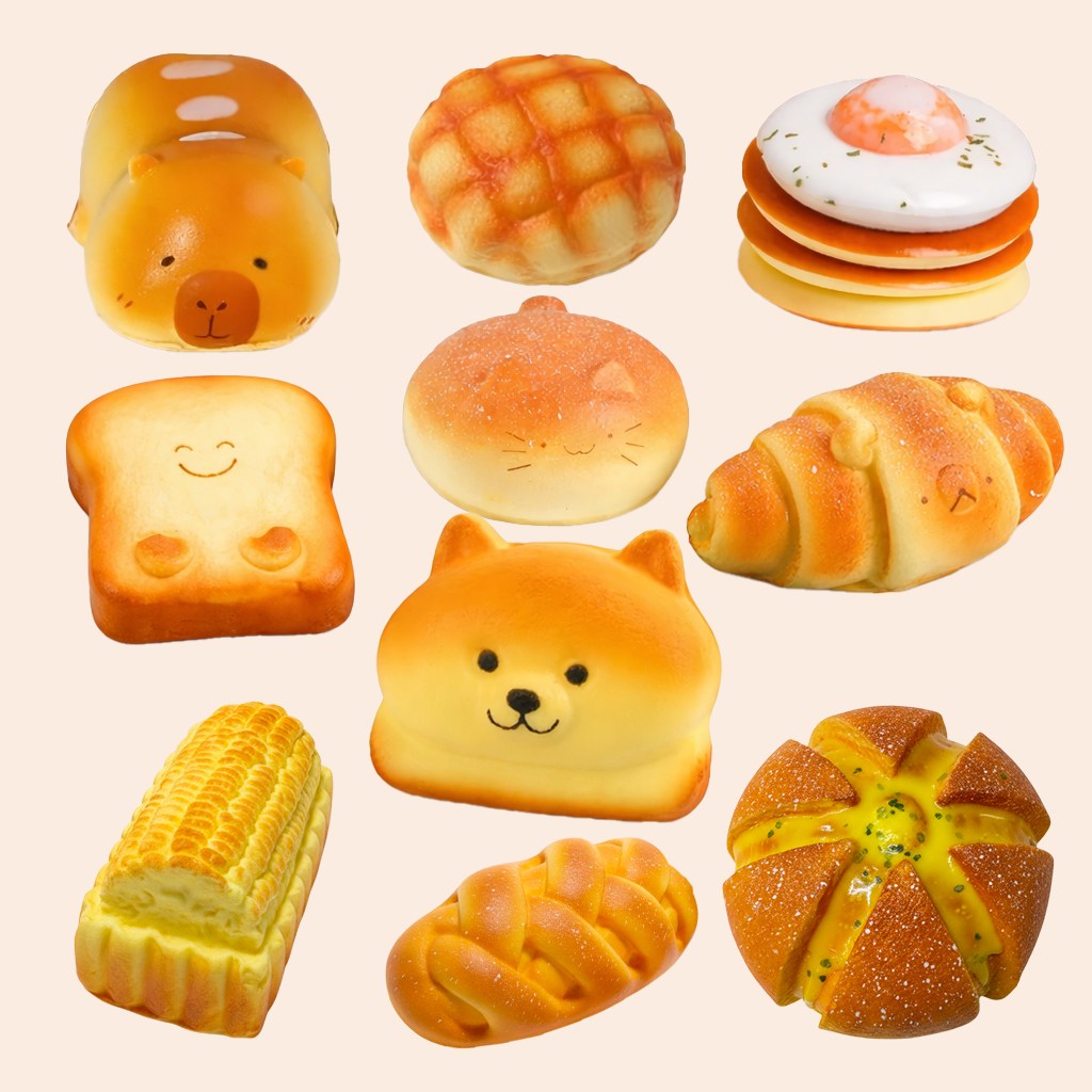 [디자인 추가] 쫀득빵 스퀴시 말랑이 말랑 쫀득 주물럭 촉감놀이 스트레스 베이커리 식빵 3,800원