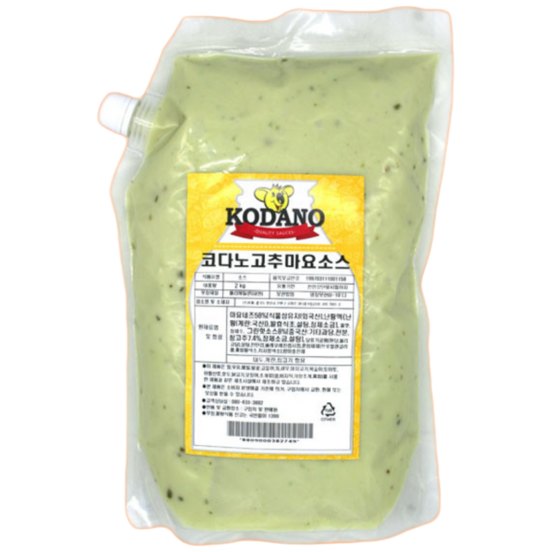 제이케이푸드 코다노 고추마요소스 2kg 업소용 스파이시 마요네즈 딥핑소스 14,500원