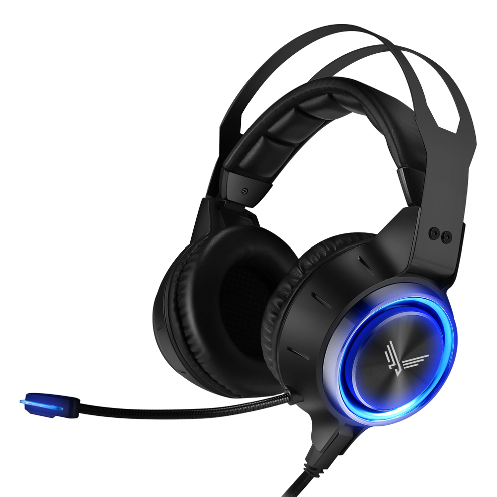 빅트랙 USB 가상 7.1채널 노이즈 캔슬링 마이크 컬러풀 RGB 레인보우 LED 진동 게이밍 헤드셋, GH-01, 블랙 22,470원