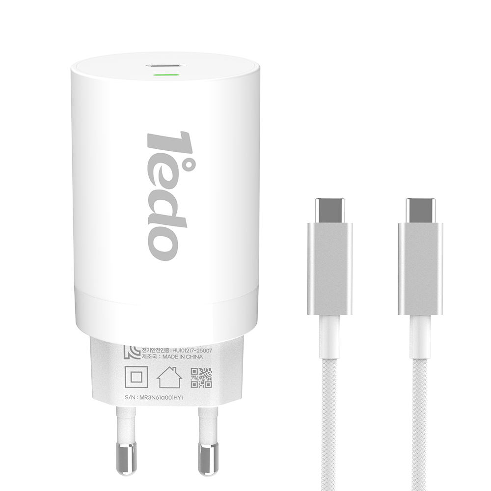 1edo GaN 65W PD PPS 고속 충전기 C to C 케이블 5A/1.8M 포함, 1세트, 화이트 60,000원