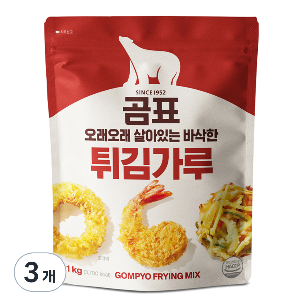 곰표 튀김가루, 1kg, 3개 8,000원