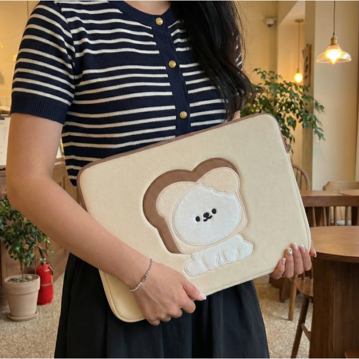 웨이백홈 14인치 16인치 노트북 파우치, 1개, 화이트 빵강아지 22,000원