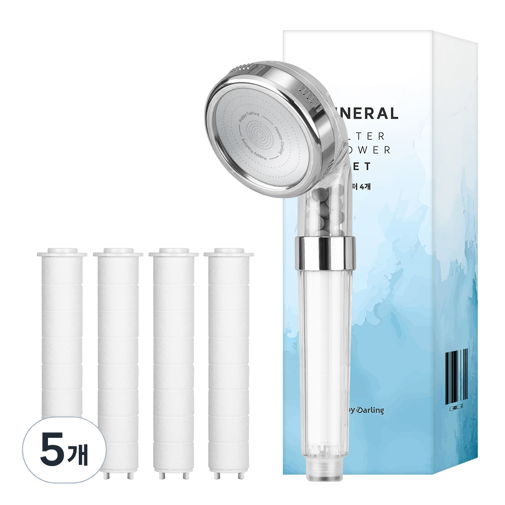 해피달링 미네랄 4단 필터 샤워기 + 필터 4개 세트 34,500원