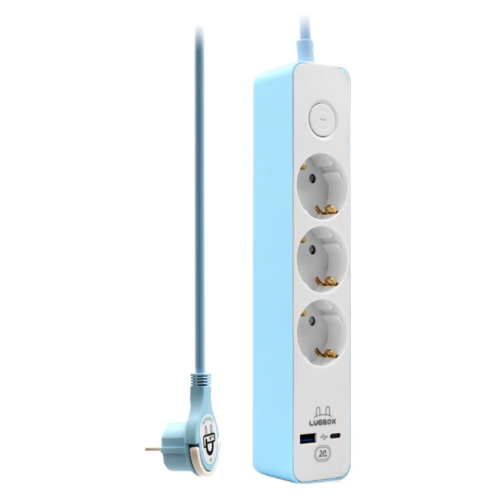 러그 고속충전 USB C타입 고용량 멀티탭 3구 3500W 블루, 1개, 1.5m 18,150원