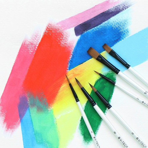 민화샵 미술용품 붓세트 세필붓/평붓 6종 3,000원