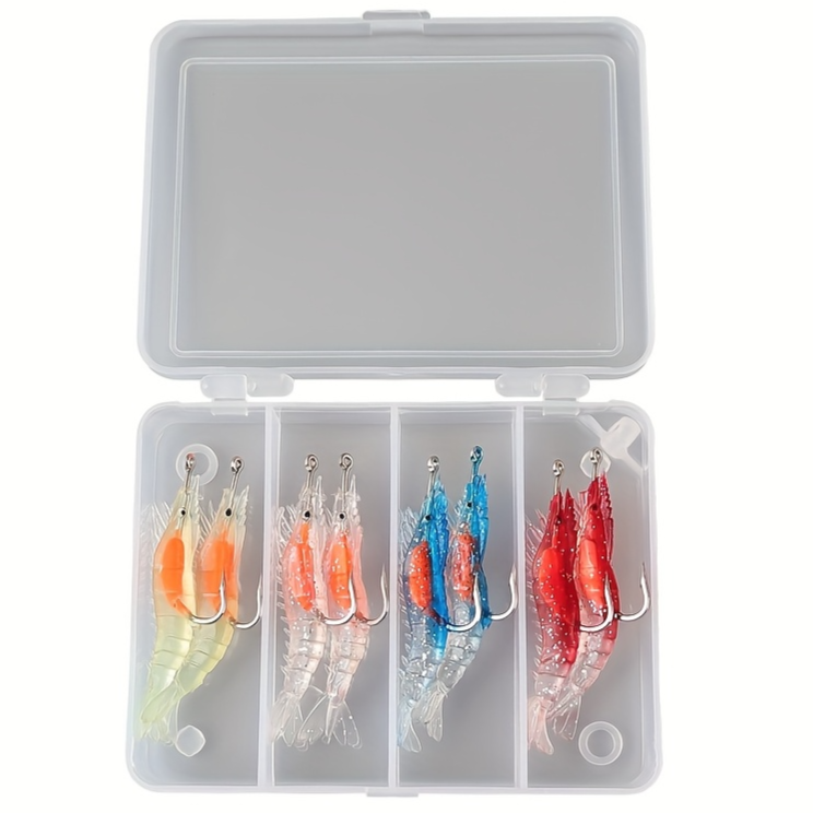 브라브맥 훅 달린 인공 새우 미끼 8개 세트 (혼합색상 해수 담수 양용), 혼합 색상, 1세트, 58.2g 5,600원