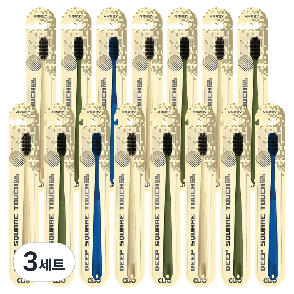크리오 딥스퀘어 터치 부드러운 초미세모 칫솔 세트, 15개입, 3세트 27,330원