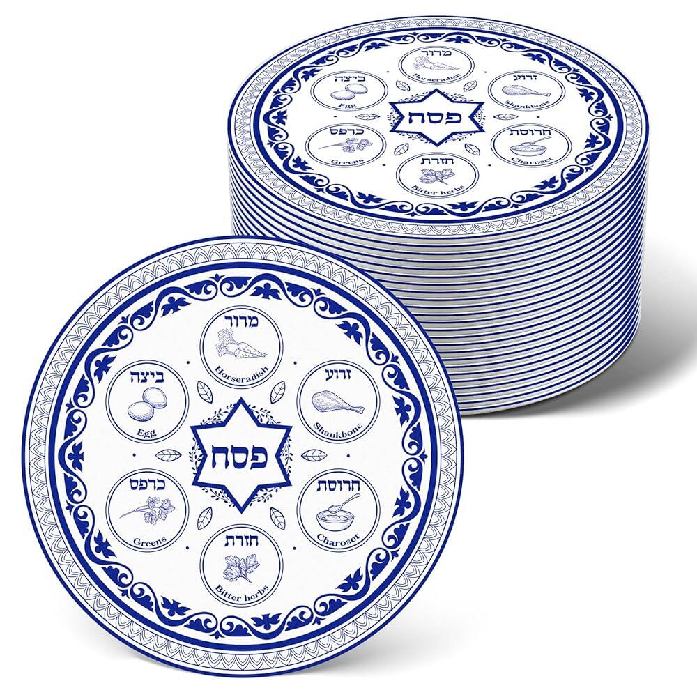 Affrolling 테이블 보호용 유월절 음료 컵받침 24세트, 상징적인 음식 6개, 홈 데코 및 기독교 선물 세더 장식을 위한 흡수성 컵받침, 10.2cm(4인치) 22005 30,200원