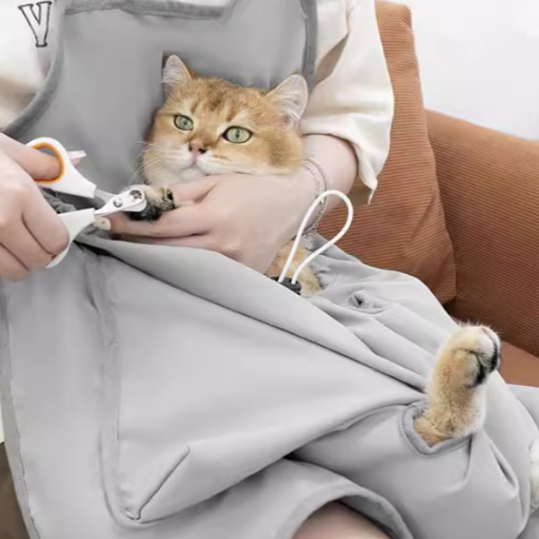 고냥냥 고양이 강아지 미용 발톱깎이 앞치마, 1개, 그레이 15,900원