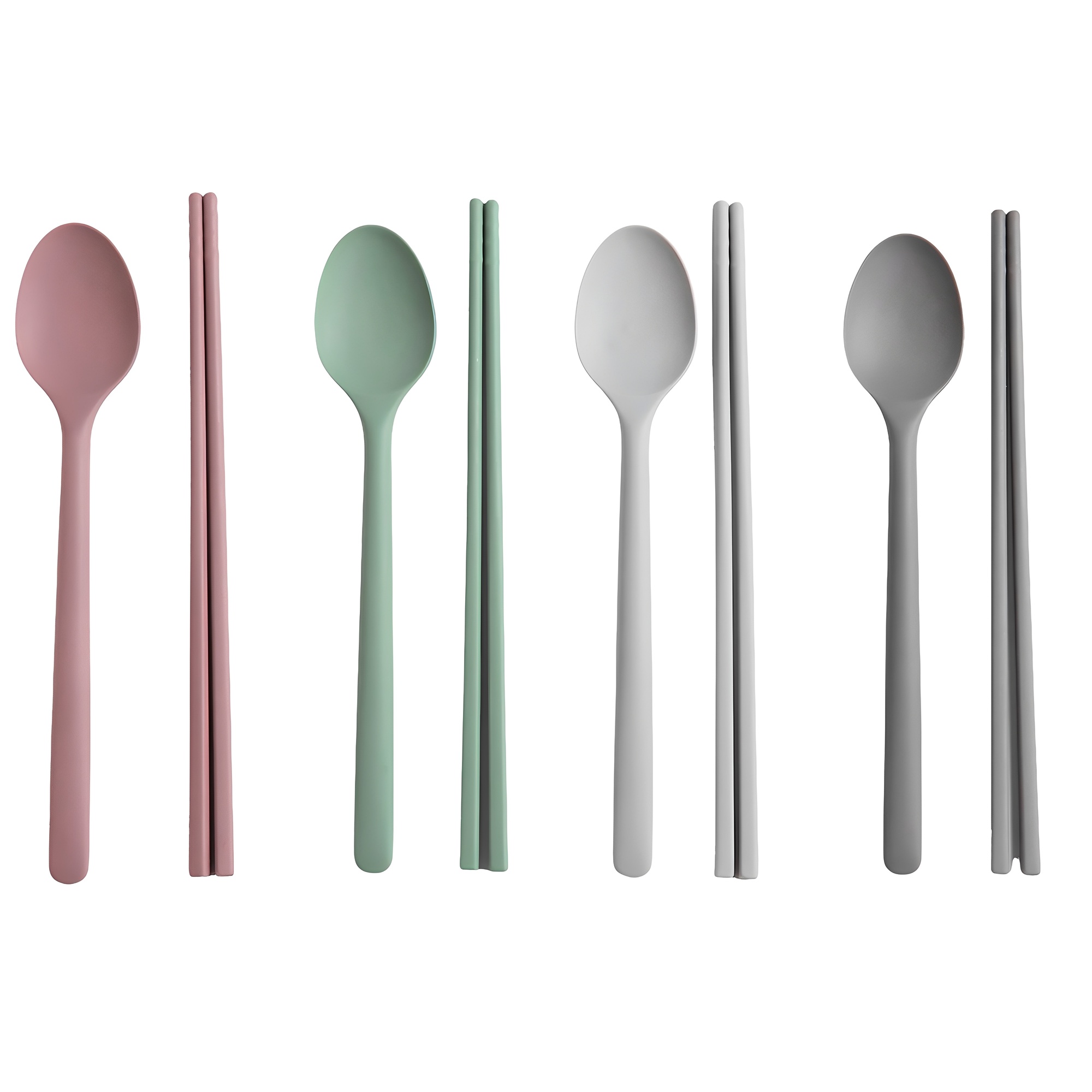 르리에 실리콘 수저세트, 핑크 + 그린 + 연그레이 + 딥그레이, 숟가락 + 젓가락, 4세트 21,680원