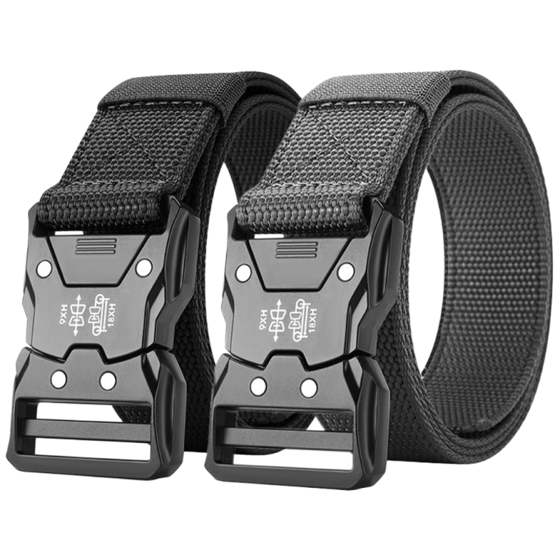 전술 벨트 나일론 알루미늄 합금 버클 빠른 건조 바지 벨트 야외 훈련, 블랙+그레이, 2건 15,900원