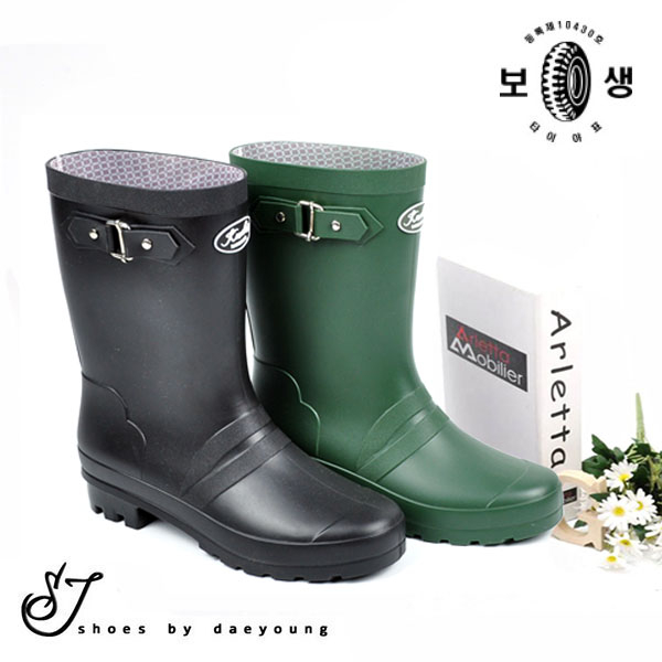 [SJshoes] 국내산 발편한 쿠션 좋은 보생 패션 미들 레인부츠 센스3호 38,000원
