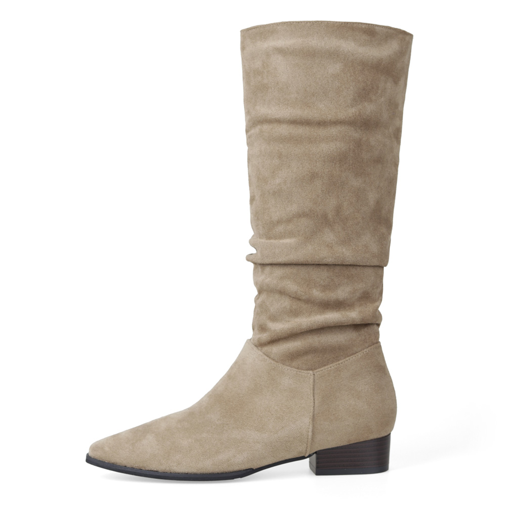 [이프트/자체제작] 에리 스퀘어 스웨이드 셔링 롱부츠 3cm 19,900원