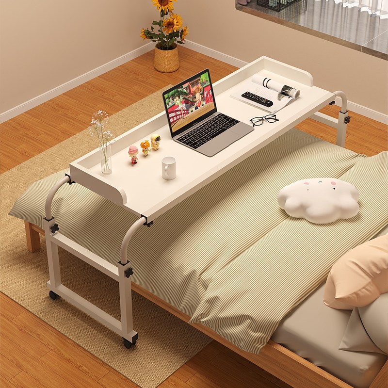 높이조절 이동식 침대 테이블 오버베드 책상 바퀴 달린 노트북 테이블 홈오피스 책상, 화이트 업그레이드 70,000원