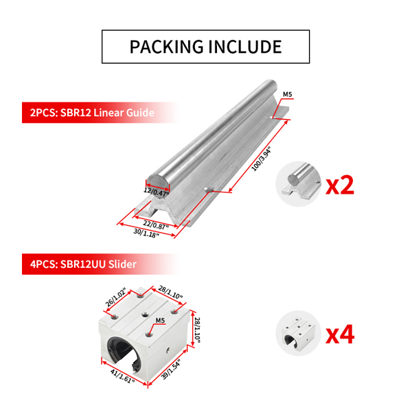 SBR12 선형 가이드 레일 2PCS 길이 150-1150mm 및 4PCS SBR12UU 슬라이더 CNC 조합 전송 세트, [01] 4PCS SBR12UU, 1 46,600원