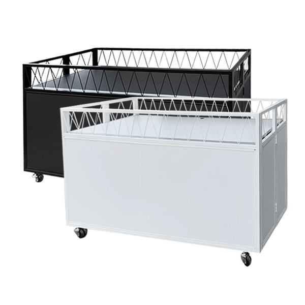 [매대인] W매대 행사용 접이식 이동식 백화점 매대 가판대 수납 상품 진열대 진열장 수납 평대 자체제작, 블랙, 현재가 208,000원