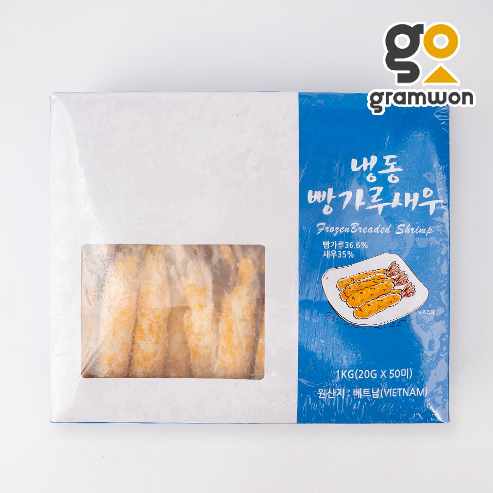 빵가루새우 1kg (20gX50미) 왕새우튀김 업소용 빵가루 냉동 10,900원