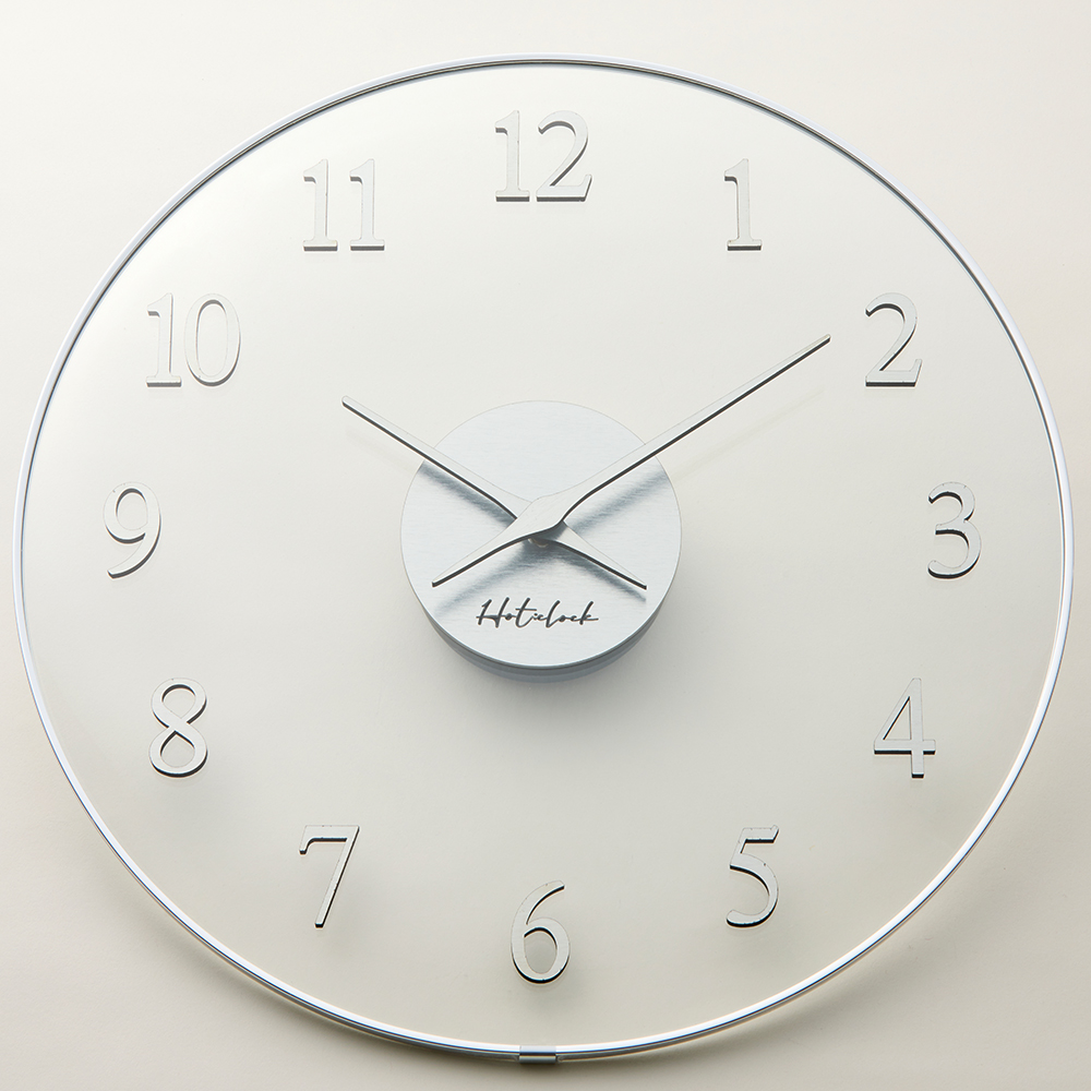 에이치씨클락 컨벡스 유리 무소음 벽걸이 벽시계 40cm, B타입 실버 49,400원