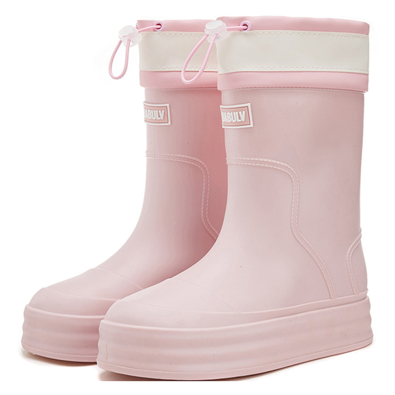 Gudetu 여성 미끄럼 방지 드로스트링 미디엄 레인부츠 11,040원