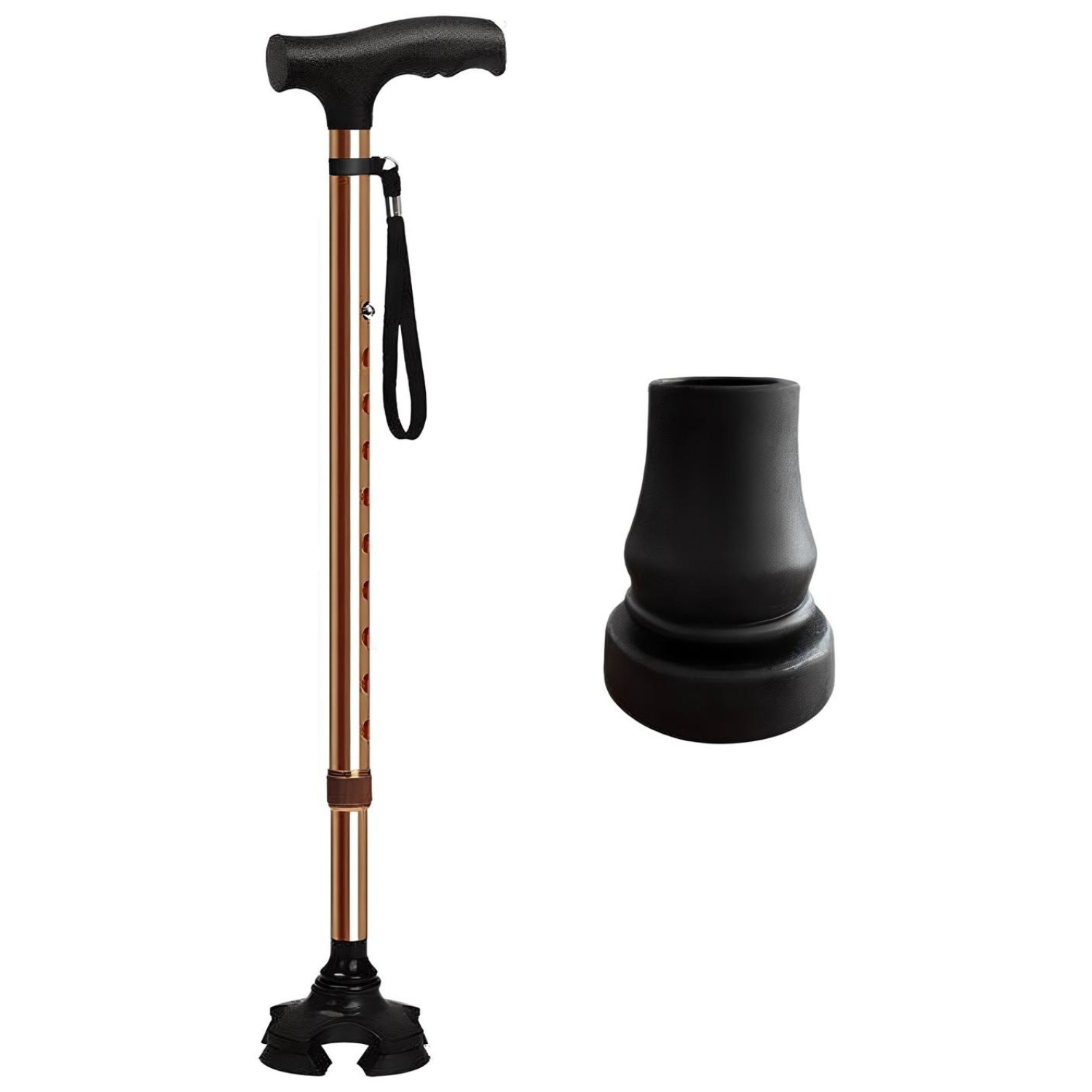 코끼리지팡이 초경량 네발 4발 노인 어르신 할머니 할아버지 가벼운 접이식 길이조절용 지팡이, 브라운, 1개 25,200원