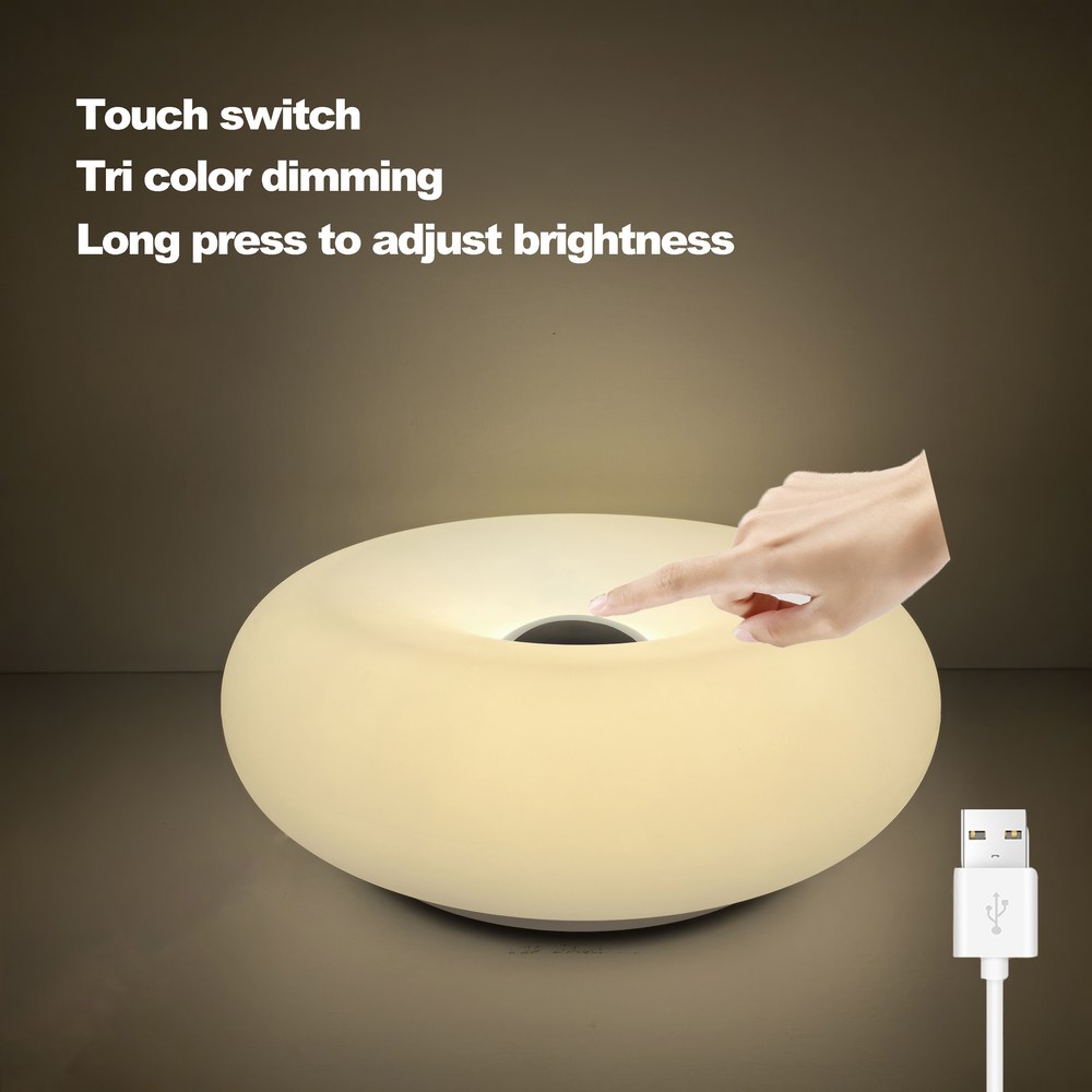 바우하우스 테이블 램프 USB 플러그 침실 머리맡 램프 거실 식당 장식 도넛 주변 조명 28,000원