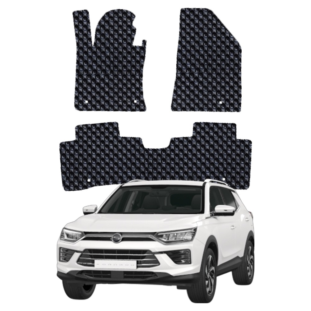 오토가드 엠보싱 3D 벌집 고무 자동차 매트, 블랙, 뷰티풀 코란도 2019년 2월~ 가솔린 / 디젤 / 바이퓨얼 공용 59,900원