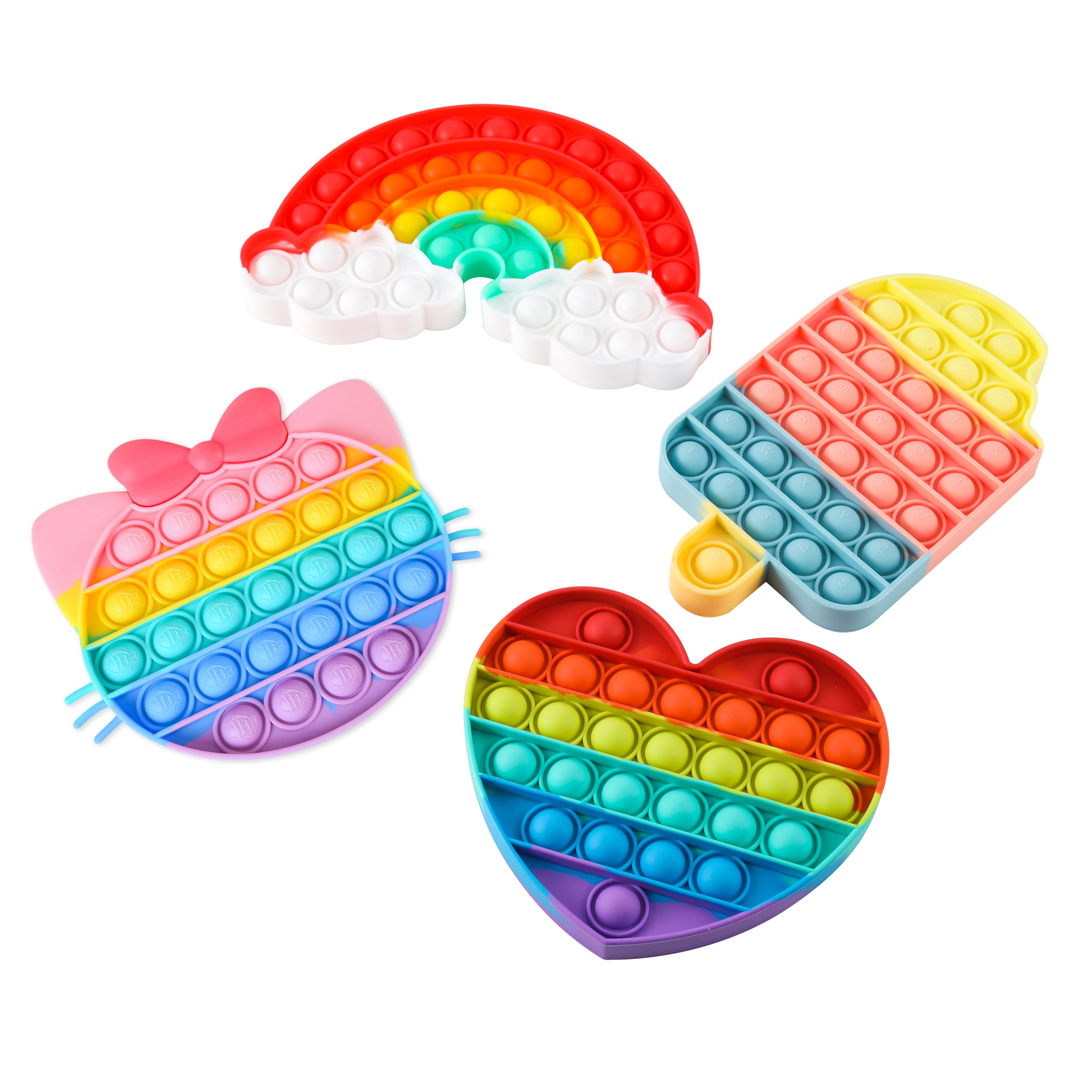 MYTOYS 푸쉬팝 인기 4종모음전  안녕고양이 무지개 하트 아이스바 KC 인증 11,300원