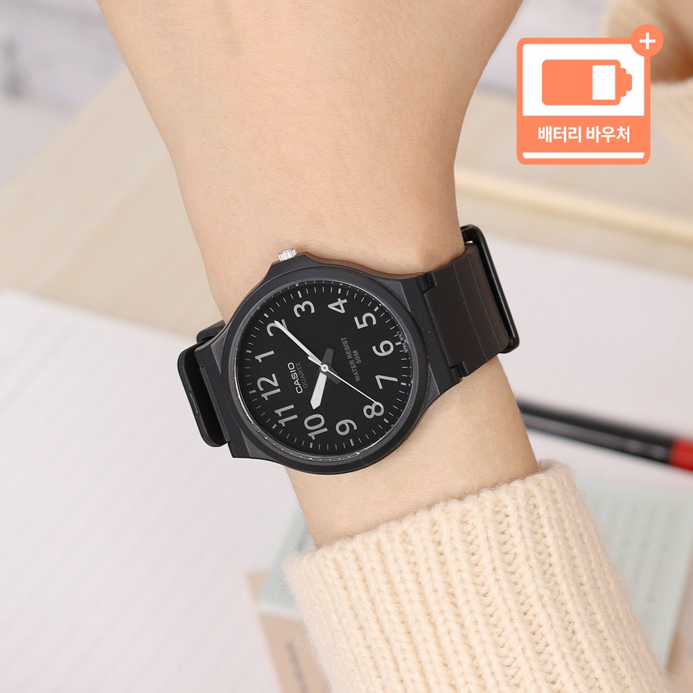 카시오 저소음 라지사이즈 수능 수험생 학생 손목시계 +배터리 교환권 패키지 23,900원