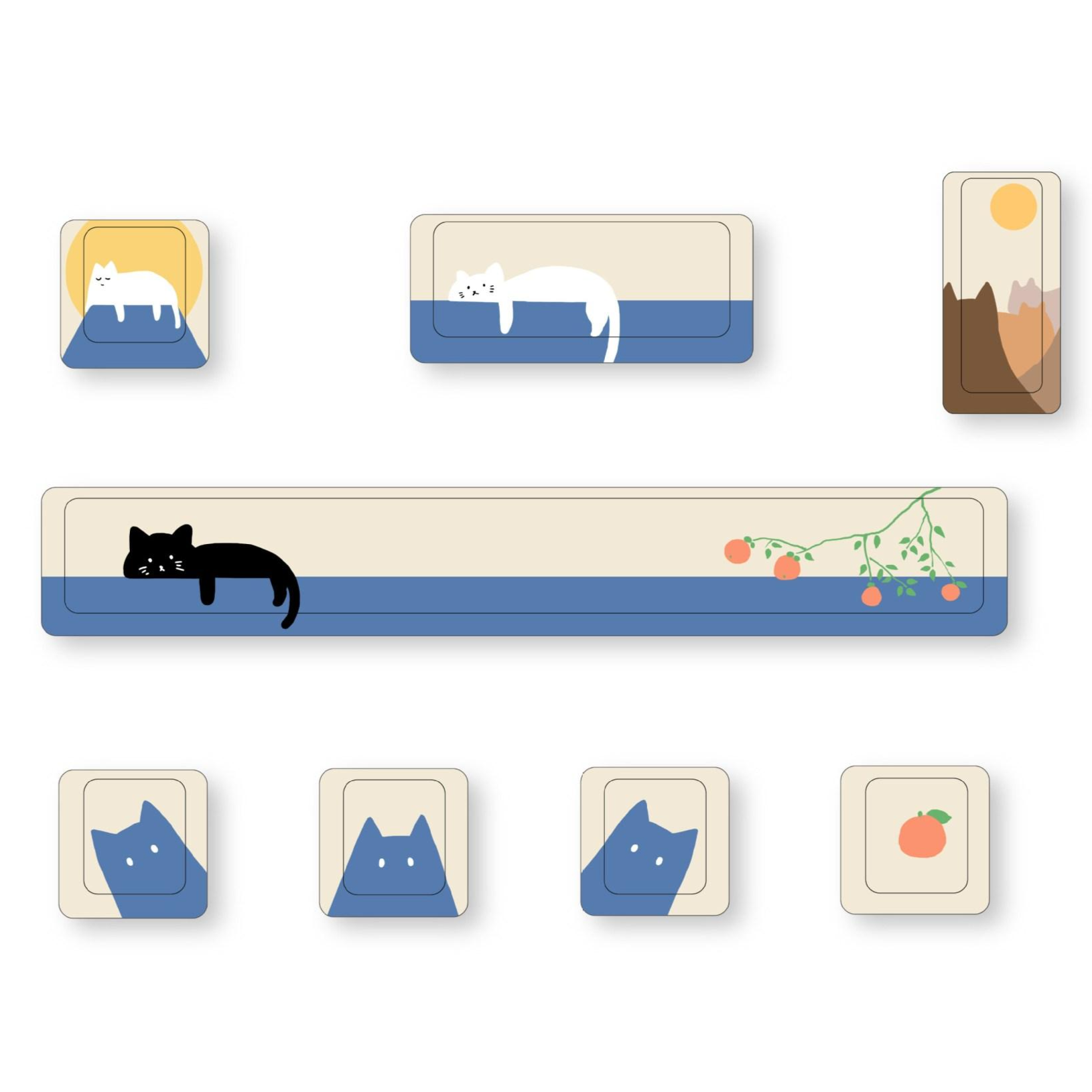 에버픽 귀여운 커스텀 기계식 키보드 스폰지밥 포인트 키캡 8종 세트 11,520원