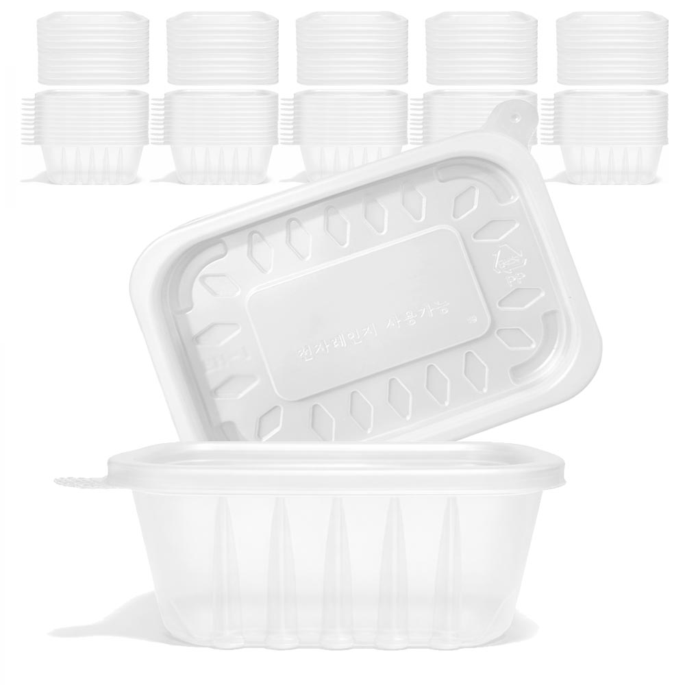 [죽용기세트] 미니 사각죽용기 소50개 + 뚜껑50개 세트 300ml/배달용기, 미니죽용기(대)+뚜껑, 50세트 9,300원
