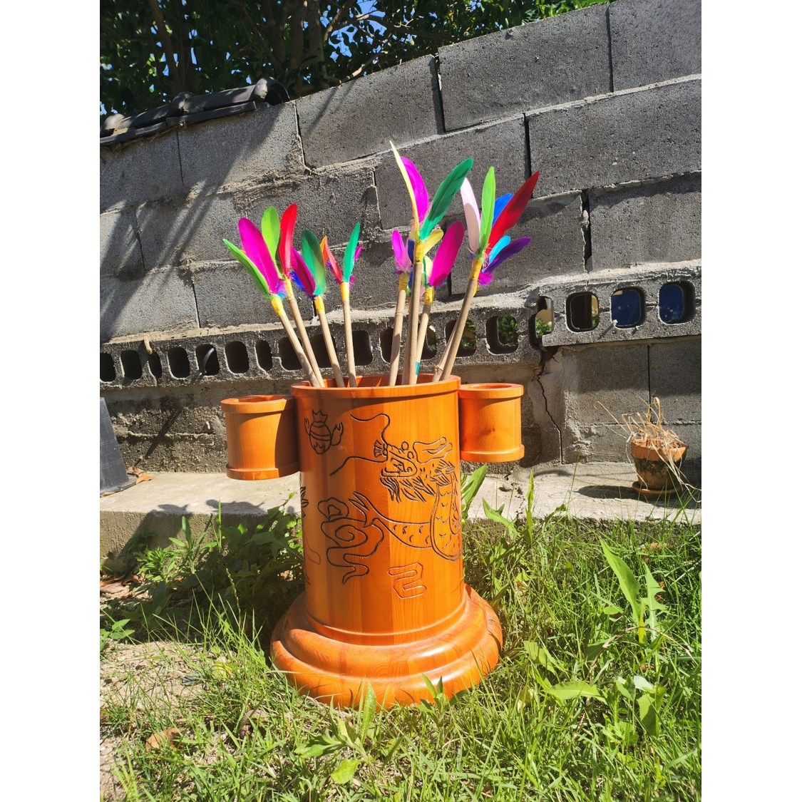 민속마당 국내 자체제작 깃털화살세트(투호+깃털화살10개) 민속놀이 전통놀이 대나무 화살, 1세트, 민속투호 363,000원