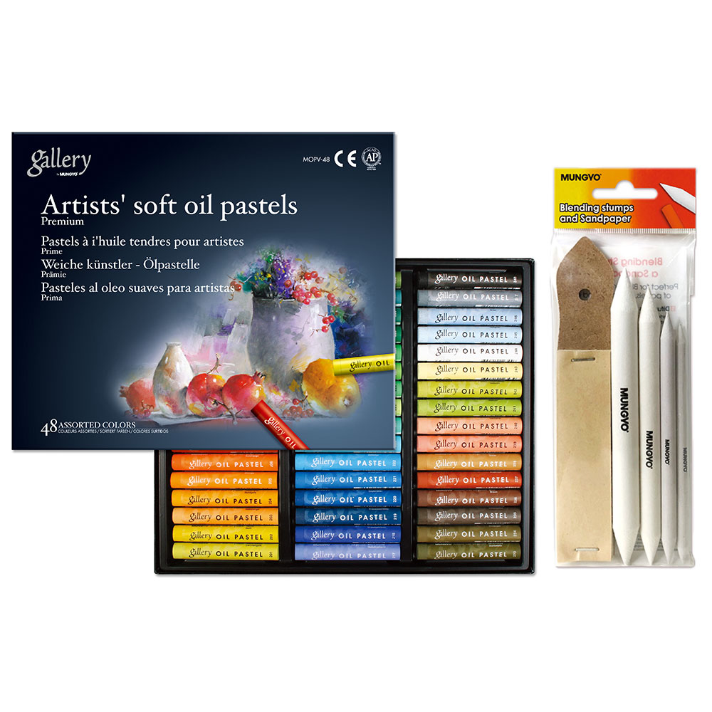 문교 전문가용 소프트 오일파스텔 48색 MOPV-48 + 찰필 4종 + 사포 12p 세트 31,620원