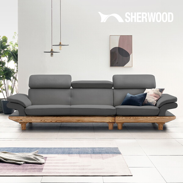 [쉐우드가구] (쿠션증정) 아쉬 4인용 이태리 통가죽 천연면피 소가죽 기능성 소파 2,421,000원