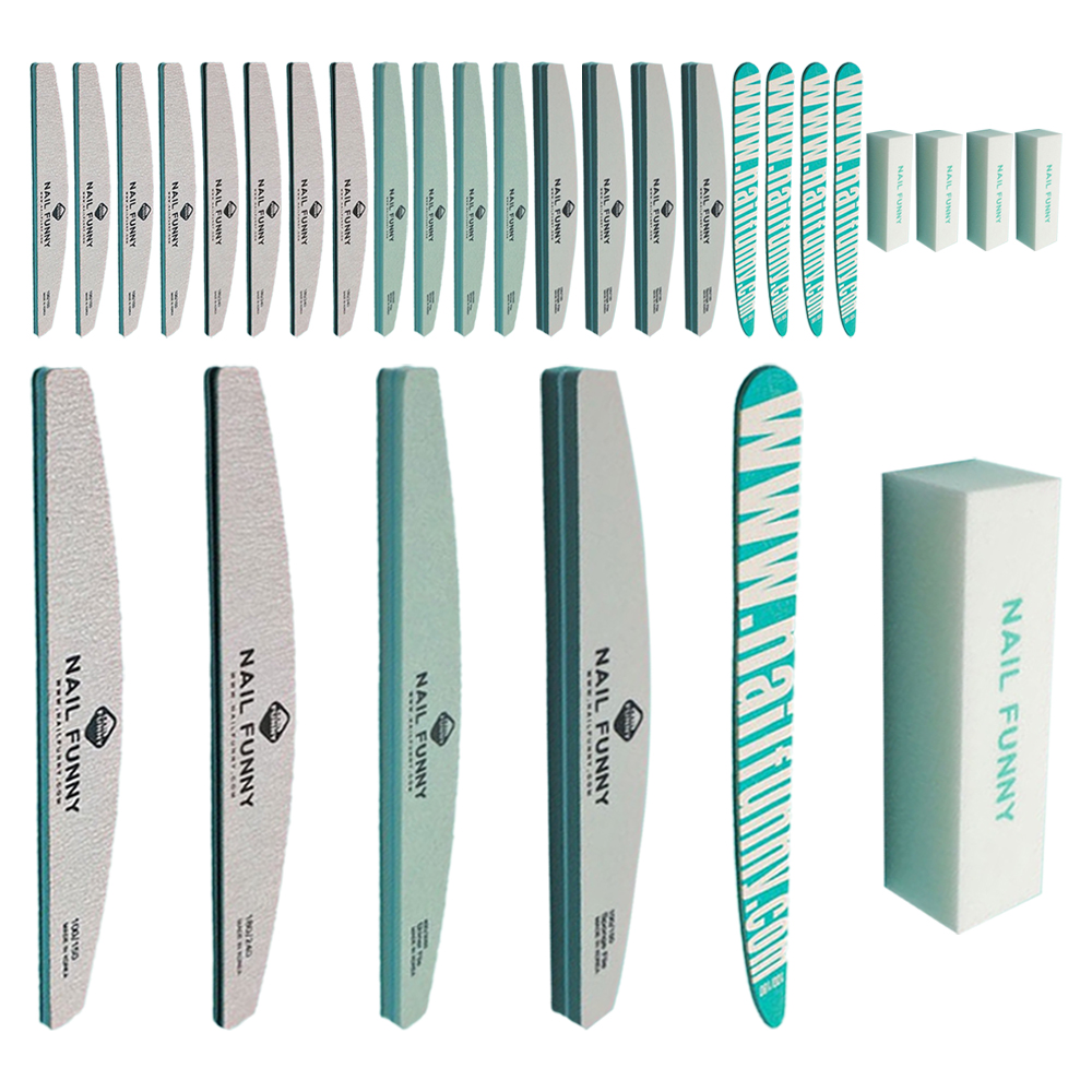 NAIL FUNNY 네일케어 우드파일 + 샌딩블럭 + 지브라파일 2종 + 샤이너 + 샌딩스펀지 30,000원