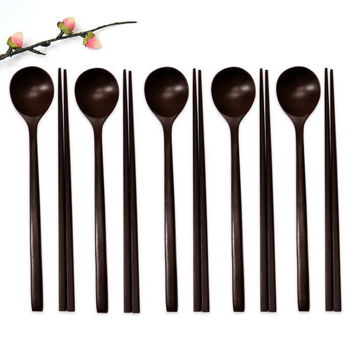 수련 천연옻칠 둥근 나무수저세트 18,900원