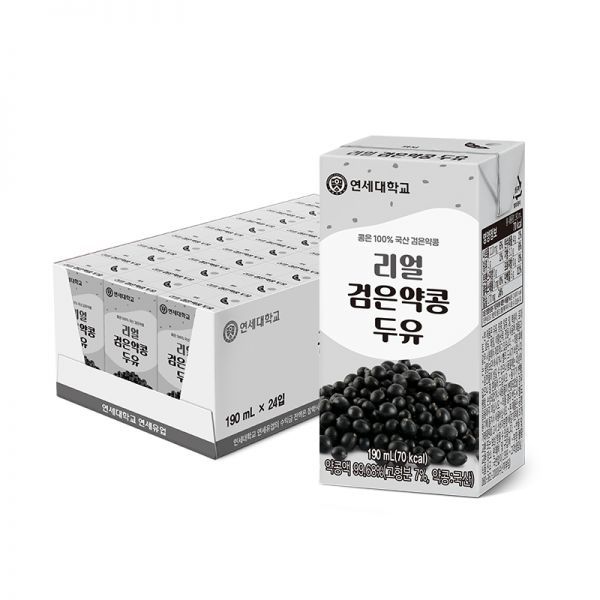 연세두유 리얼 검은 약콩 두유 190mL 국내산, 우리콩, 무첨가, 저당 303645, 24개, 190ml 25,000원