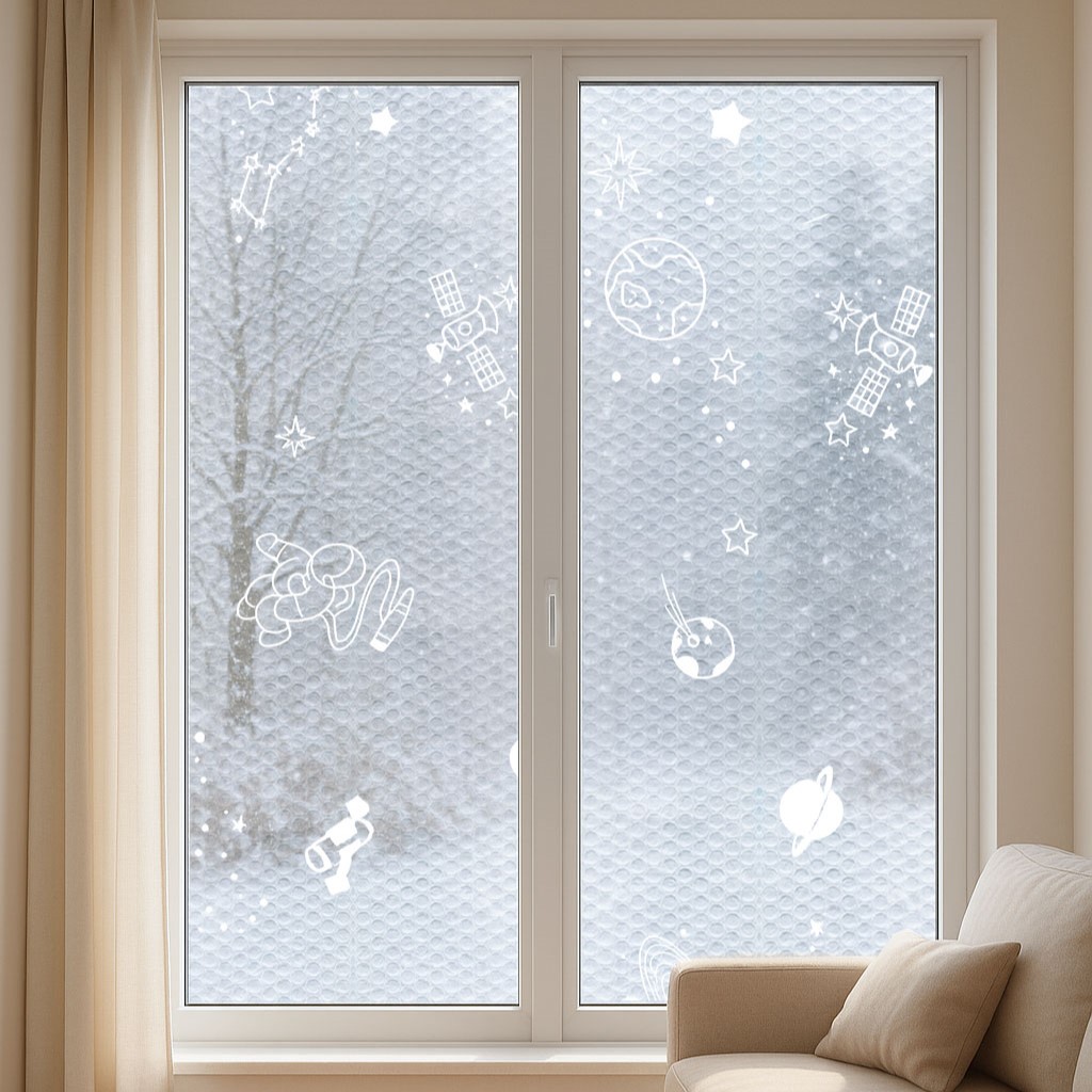 프리미엄 우주무늬 뽁뽁이 무점착 더블 단열 방한 닥터하우스 창문 시트, 1개 9,900원