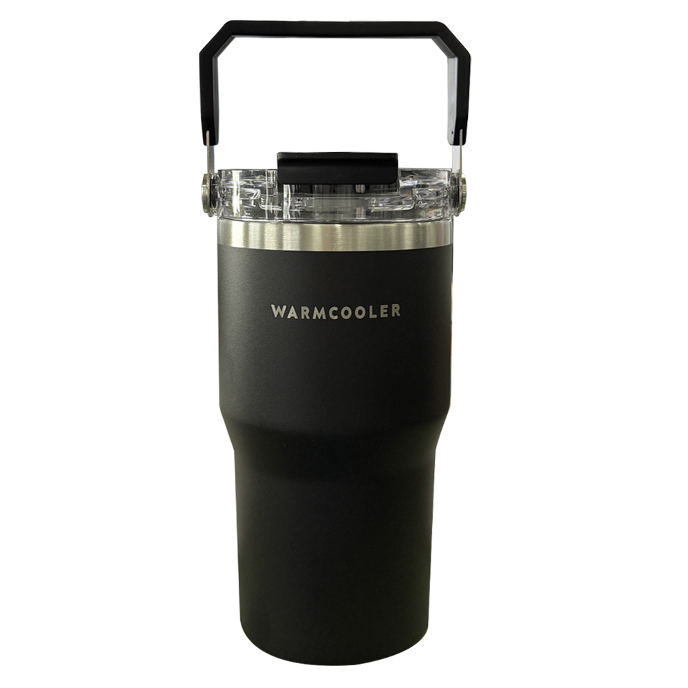 웜쿨러 대용량 핸들 빨대 텀블러(스티커+세척솔세트), 1세트, 600ml, 블랙 18,900원