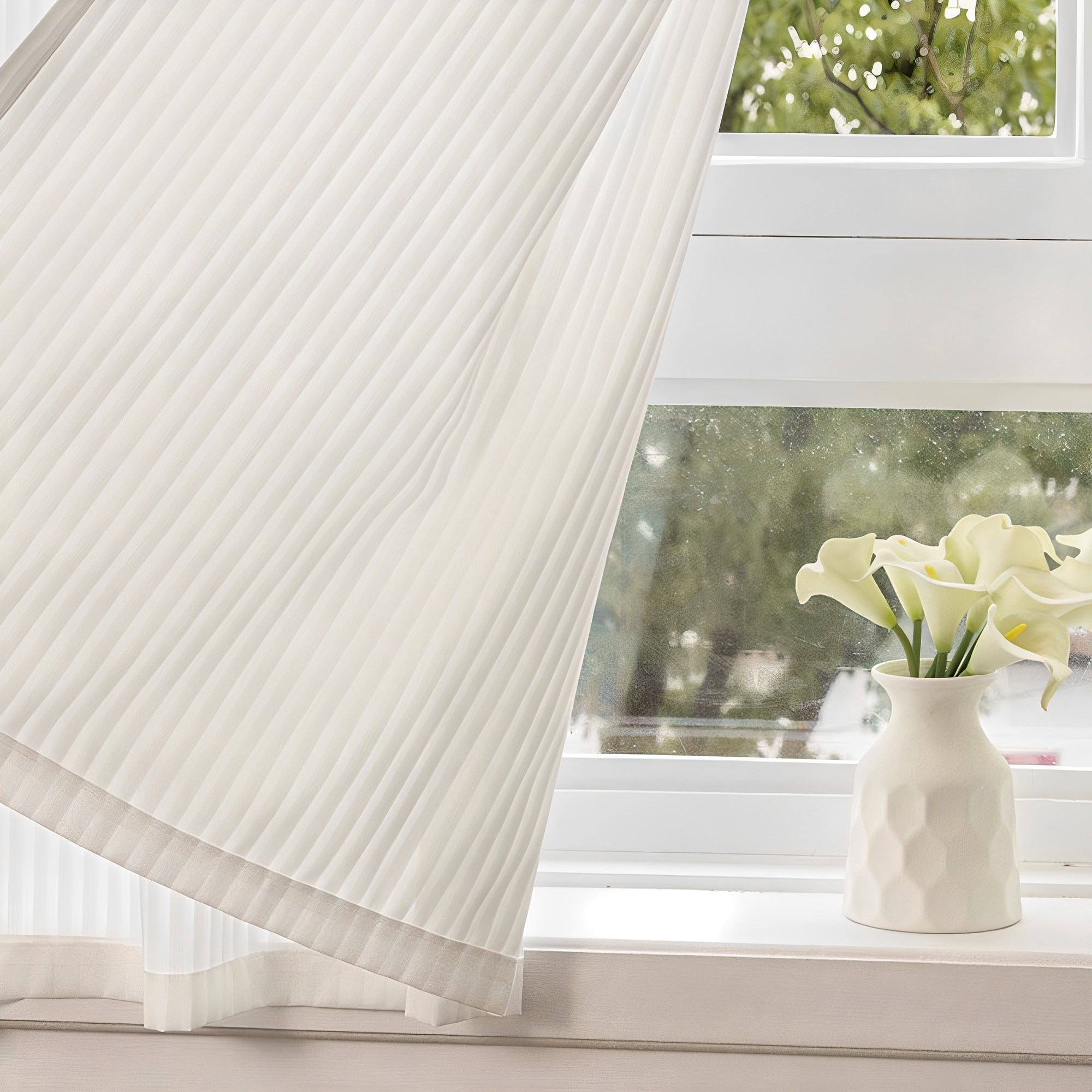 유스몰 붙이는 사생활 보호 벨크로 물결무늬 쉬폰 커튼 16,490원