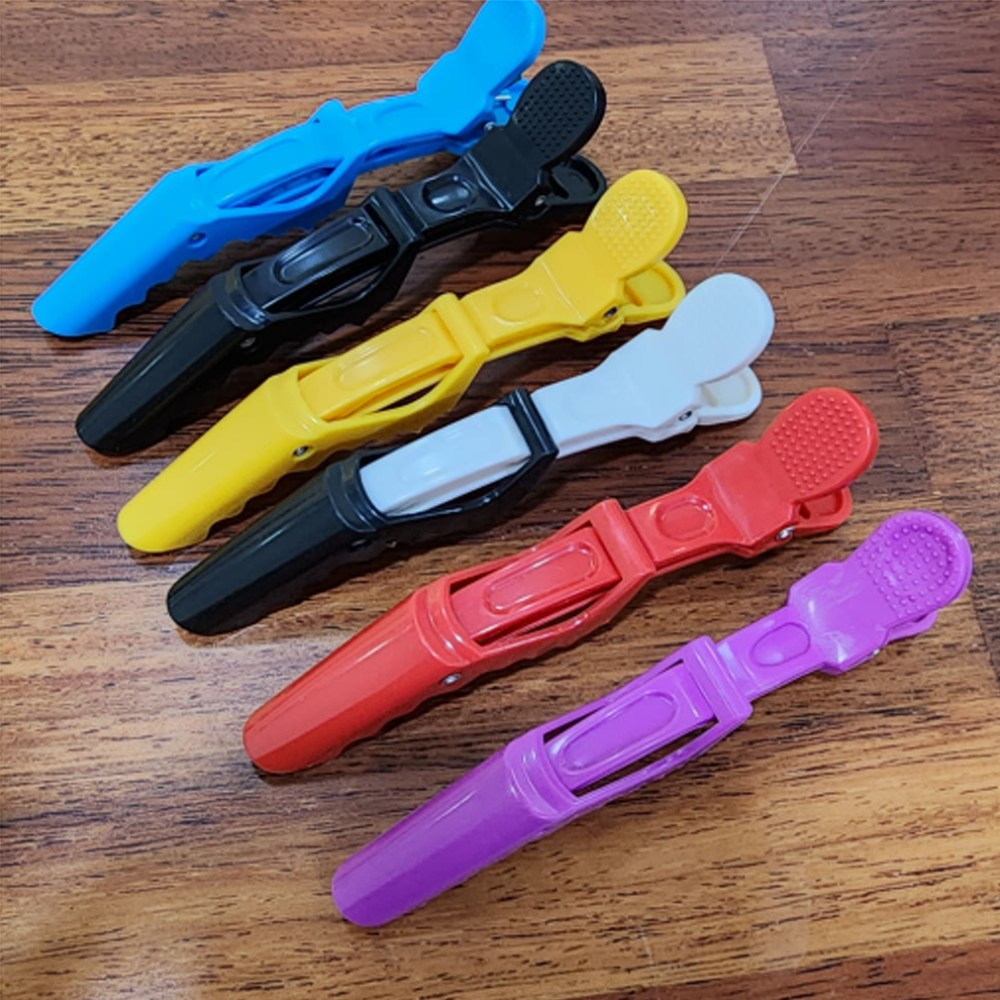 헤어집게핀 머리핀 티라노 악어핀셋 6p 헤어클립 긴머리 미용실 집게 핀, 6개, 혼합색상 7,300원