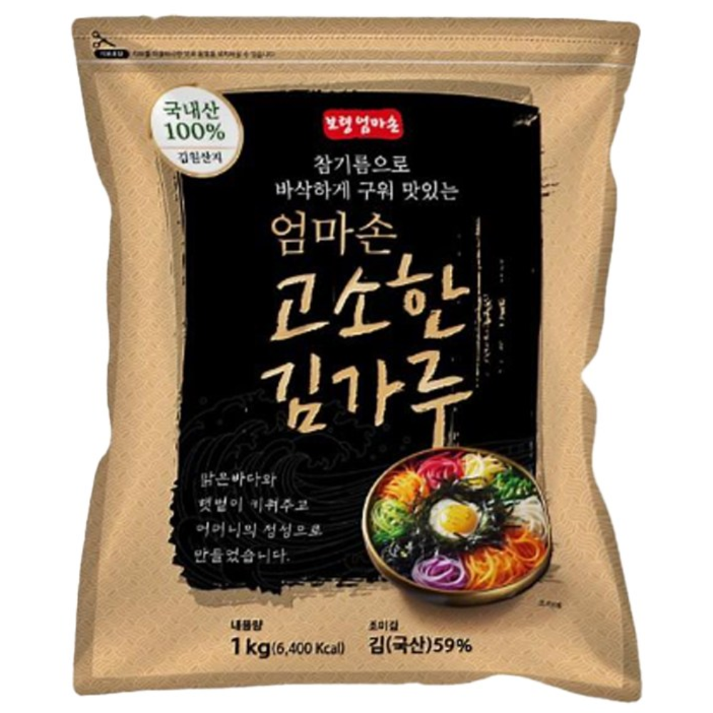보령 엄마손 고소한 국내산 김가루 대용량 업소용 고명용 식당 급식 식자재, 1kg, 1개 26,600원