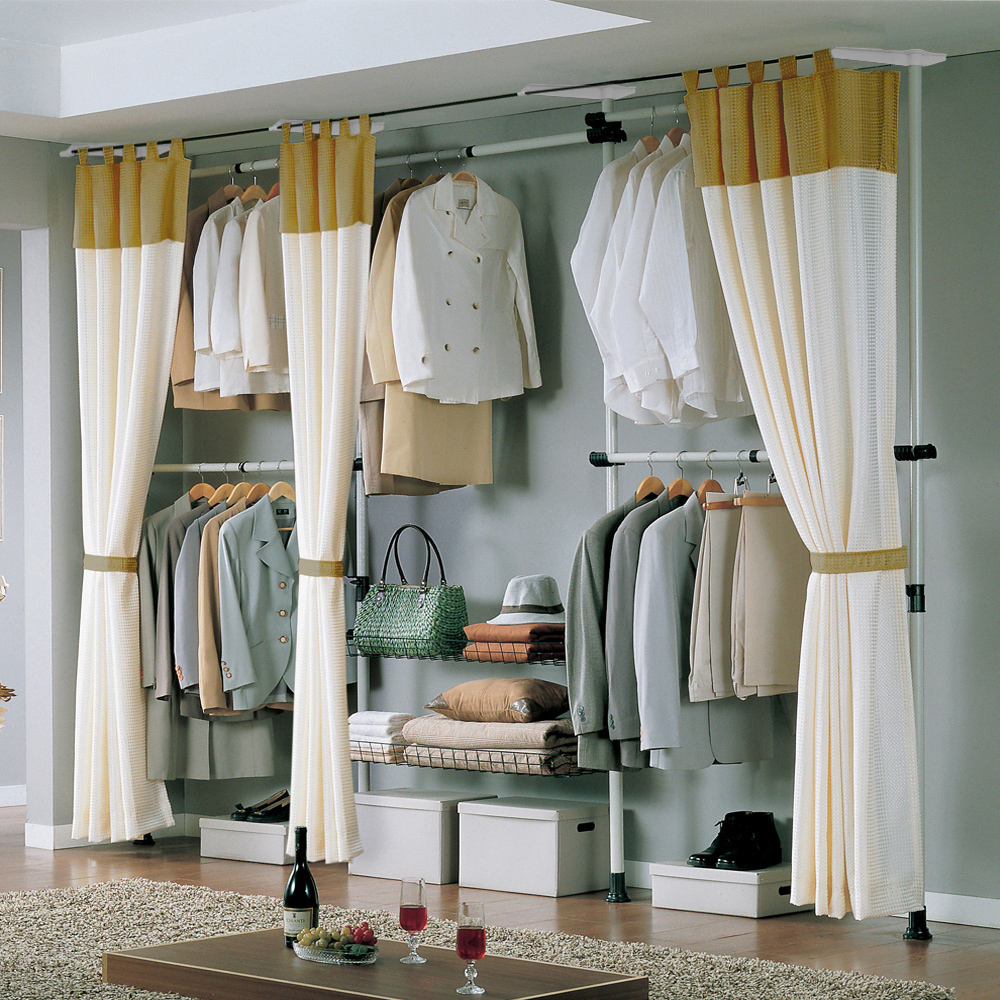 가화홈시스 5단 옷걸이 2단 바구니 트리플커튼형 행거 3LB4502STC 88,560원