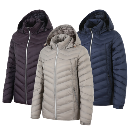 겨울 초 경량 여성 패딩 점퍼 파카 웰론 잠바 자켓 mcjw 132 후드 탈부착 여자 등산 작업복 단체 엄마 미시 중년 40대 50대 60대 솜 웰론 mz마르죠 하프 코트 24,800원