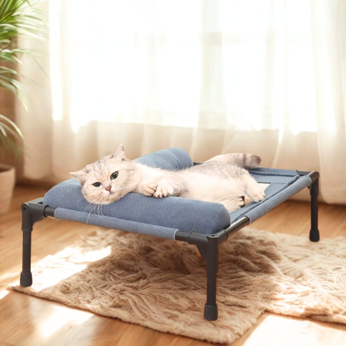 루아리브 반려동물 해먹 침대 캠프 침대 가정용 통기성 사계절, 1개, 루아블루 36,230원