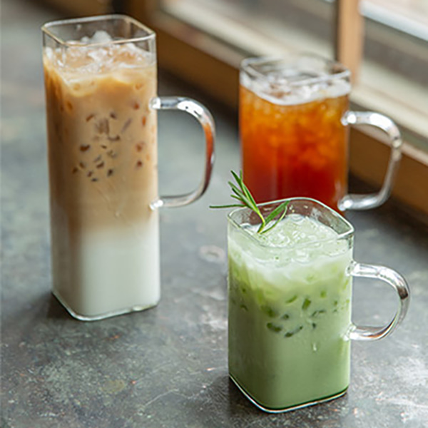 내열 유리 손잡이 사각 유리컵 카페 아이스 커피 스타벅스 머그잔 400ml,550ml 6개 세트, 1개 37,200원