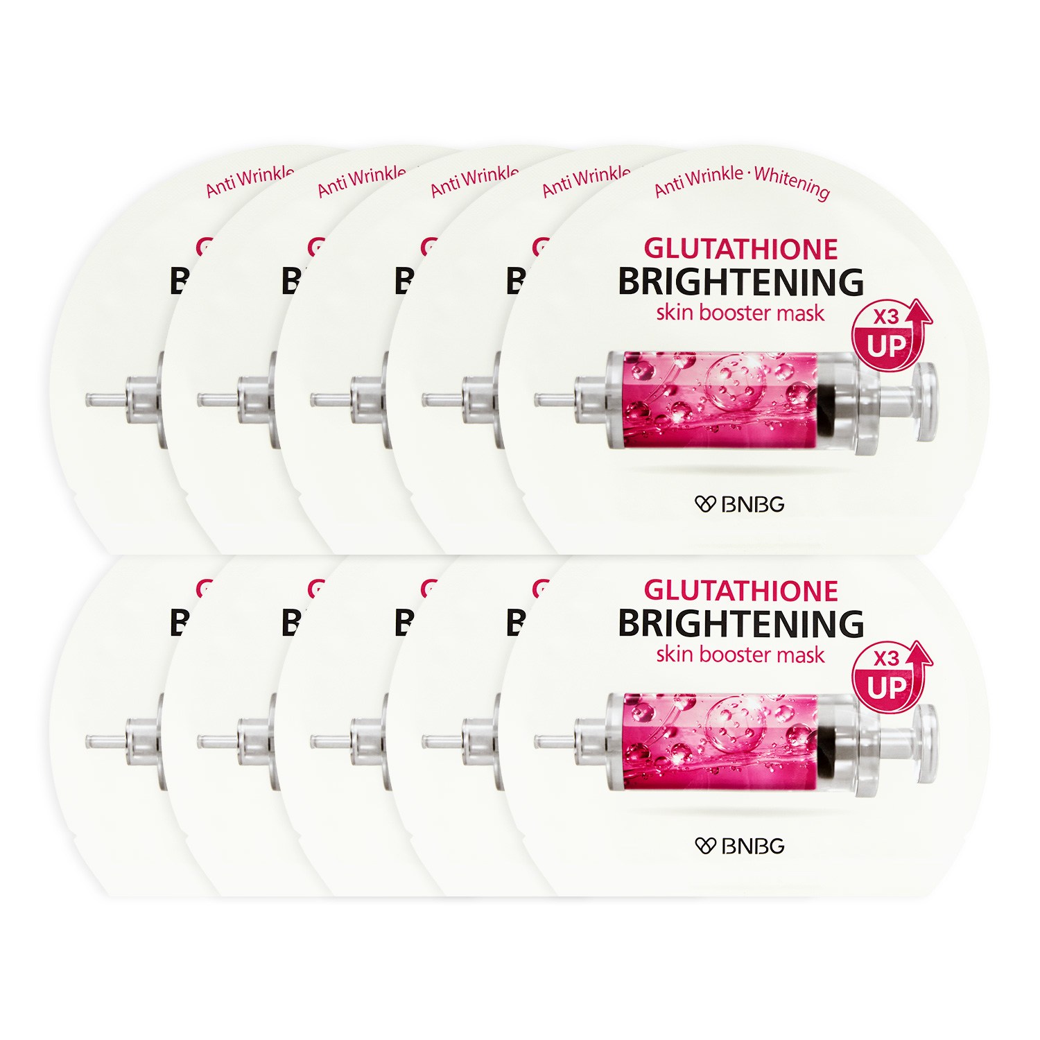 비앤비지 스킨부스터 글루타치온 브라이트닝 미백케어 광채 잡티개선 마스크팩, 3개, 10개입 47,250원