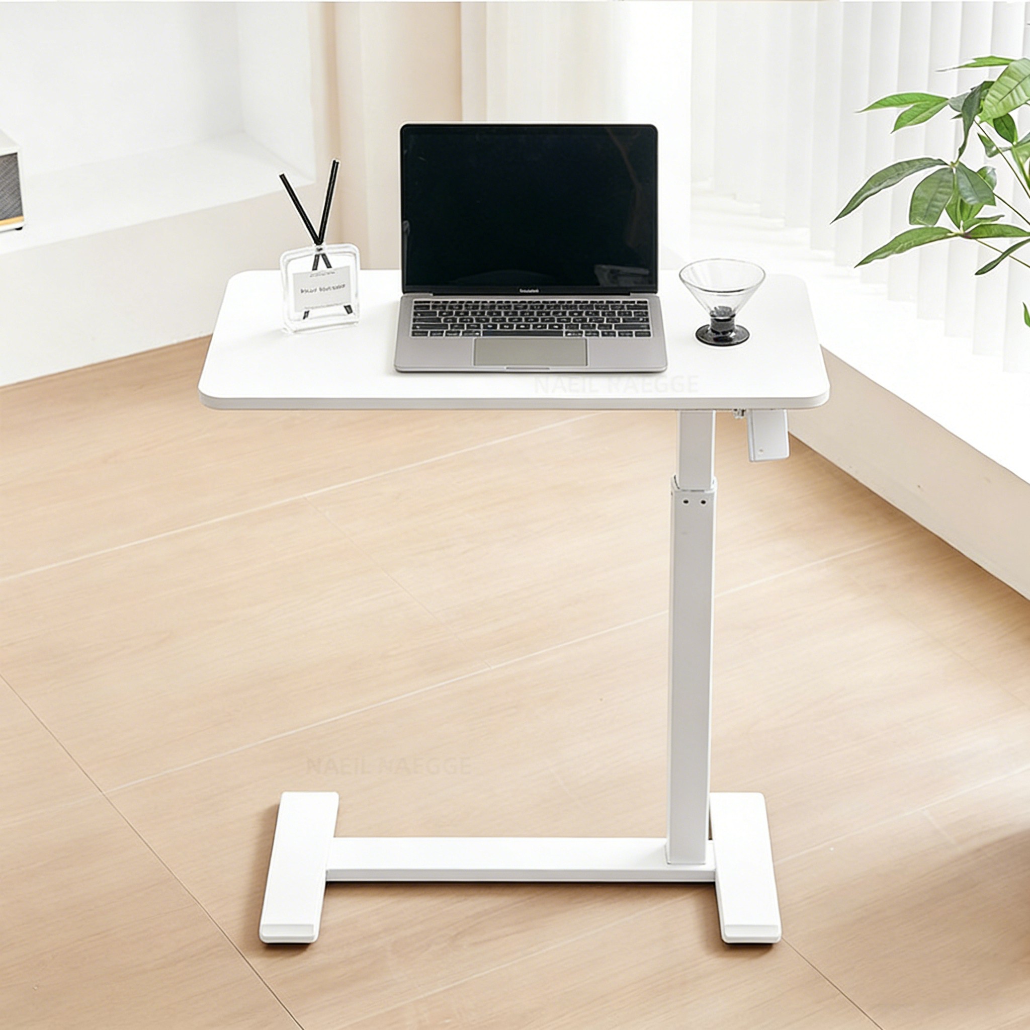 NAEILNAEGGE 유압식 높이조절 접이식 이동식 사이드 테이블, WHITE ZD-1.0-68 55,000원